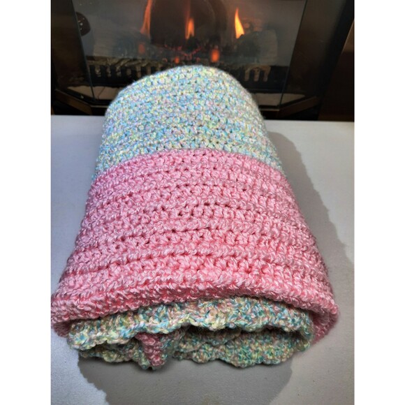 Super-Soft Hand Crocheted Blanket with Homespun Acrylic Yarn - Picture 7 of 9